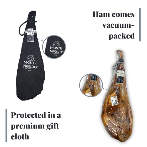 Monte Nevado Iberico Ham Bellota - Acorn Fed - Min Weight 16.5 Lbs, 32 Months Avg Curing Time - Jamon Iberico Pata Negra - Great Family And Friends Gift #TOP1