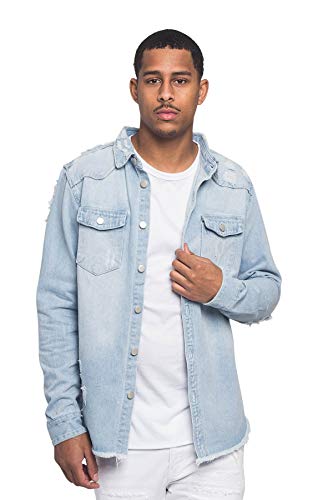 Image of VICTORIOUS Men's Distressed Denim Jacket