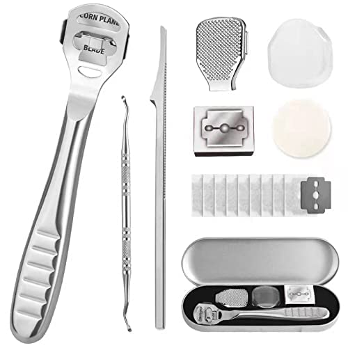 Foot Scraper, 16pcs Hard Skin Callus Remover Foot File Feet Care Pedicure Set Callus Shaver with 10PCS Replacement, Foot F...