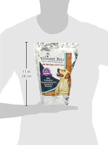 Vibrant Pets Senior Complete Dog Immune System Supplement | Older Dog Muscle And Joint Supplement With Probiotics & Enzymes For Digestion | Nutrient-Rich Skin & Coat Immune Booster Powder 48Oz #TOP4