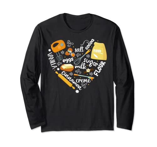 Baking Heart Lover Chef Mom Cookie Baker Long Sleeve T-Shirt