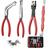 4 Pieces Electrical Disconnect Pliers for Cars, Automotive Electrical Terminal Connector Separator Removal Tool Remover, Electrical Connector Separator Tool Universal for Most Vehicles