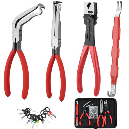 4 Pieces Electrical Disconnect Pliers for Cars, Automotive Electrical Terminal Connector Separator Removal Tool Remover, Electrical Connector Separator Tool Universal for Most Vehicles