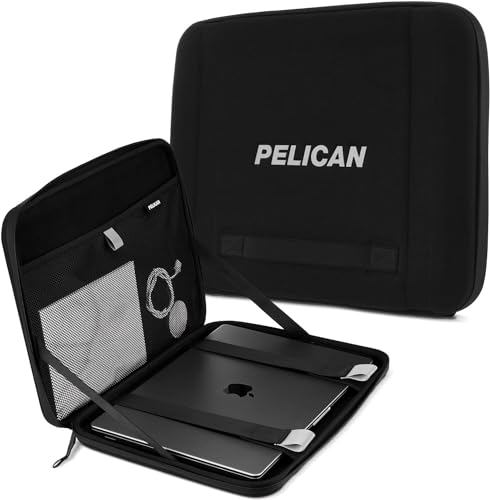 Pelican Adventurer Funda/Bolsa para portátil de 14 Pulgadas con asa elástica, Cierre de Cremallera Seguro, Impermeable, antiarañazos y Resistente, para portátiles de 12 a 14 Pulgadas, Negro