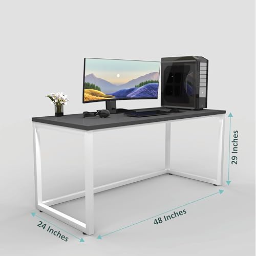 Image of Honey Touch Lizon Metal & Wood Workstation Desk | 122 x 61 x 73 cm (L x W x H) | Modern Computer Table for Home Office & Work from Home | Heavy Duty Study Desk