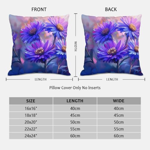 Coussin de canapé extérieur résistant à l'eau avec housse en lin violet 60x60