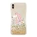 uCOLOR Unicorn Floral Glitter Case Compatible for iPhone Xs Mas Waterfall Liquid Sparkling Quicksand Clear Protective Case Compatible for iPhone Xs Max(6.5")