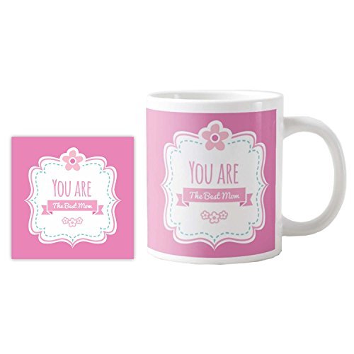 Mothers Day Gifts for Mom, You Are The Best Mom mug, Coaster set of 2 by Giftsmate