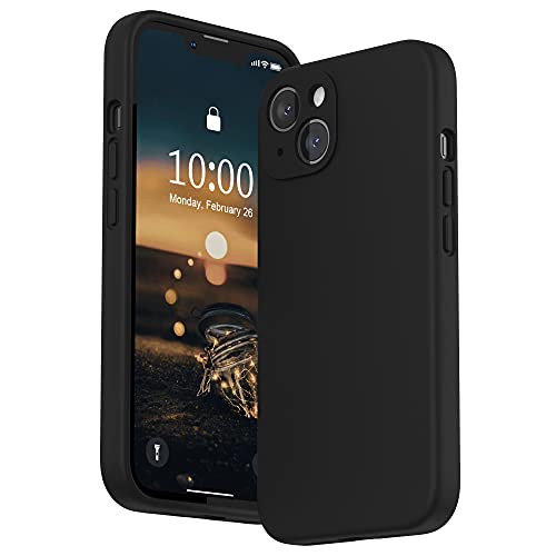 SURPHY Silicona Funda Compatible con iPhone 13, Carcasa iPhone 13 Silicona, Protección Individual para Cada Lente, Fundas Silicona Compatible con iPhone 13 6.1 Pulgadas, Negro Cover