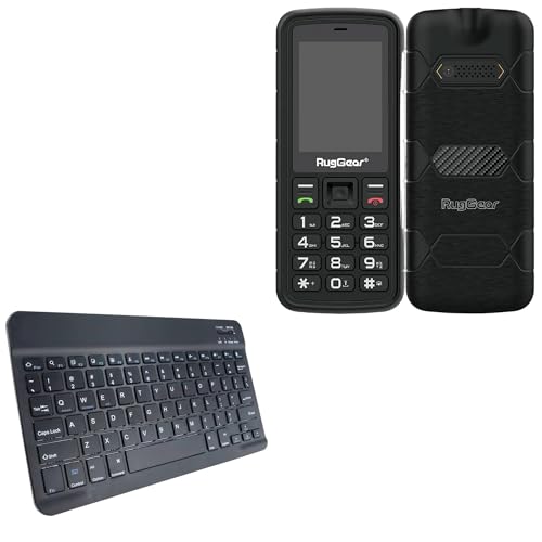 BoxWave Keyboard Compatible with RugGear RG16 - SlimKeys Bluetooth Keyboard, Portable Thin with Chiclet-Style Keys - Jet Black