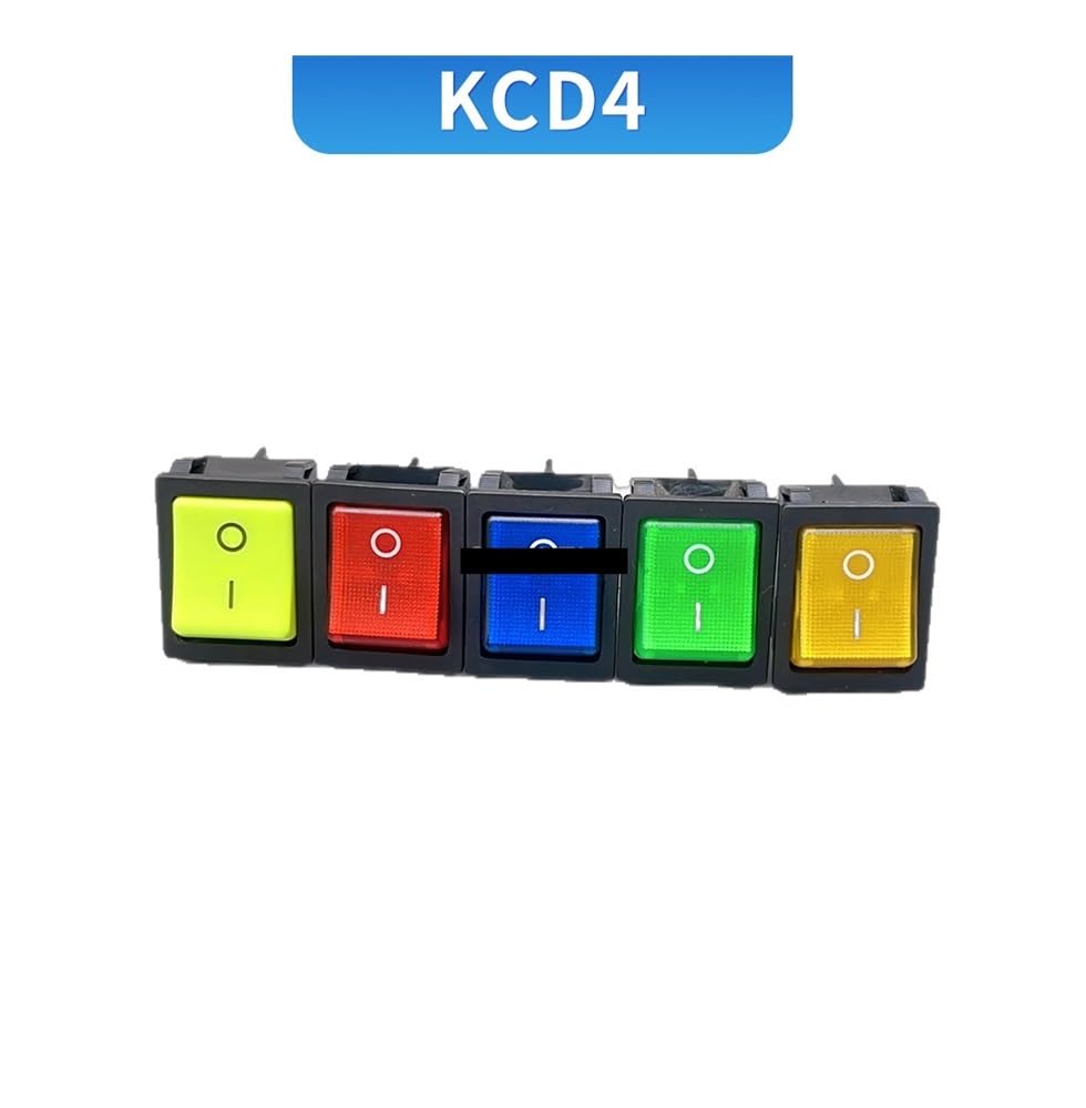 1 PCS,30/40A 250V AC High Current,ON/Off,KCD4,Sterling Silver Point,Rocker Power Button Switches(No lamp G)