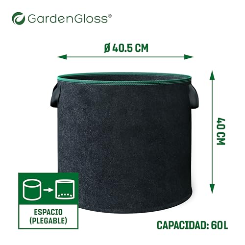 Saco de plantas GardenGloss de tela para cultivar hortalizas y fresas en el balcón o terraza 3