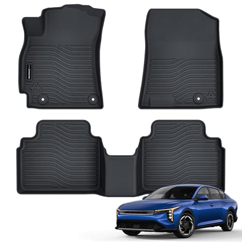 Auxko All Weather Floor Mats Fits for 2026 2025 Kia K4 Sedan TPE Liners Accessory for Kia K4 Sedan 2025 2026 All Season Odorless Anti-Slip Floor Mats Black