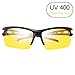 Dollger Night Driving Glasses for Men and Women Safety Sunglasses with HD Yellow Lens Plastic Frame Anti Glare UV 400 Protection