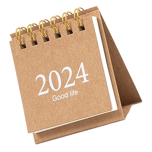 Parliky 年卓上ミニカレンダー 折りたたみ式で便利な小型デスクカレンダー 耐久性のある紙素材 使用感良好 ホームオフィス学校向け装飾オ