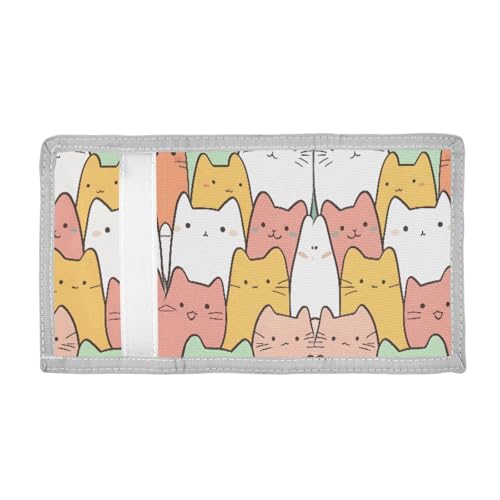 ALAZA Kids Wallets for Boys Girls Toddler Trifold Wallet Children Small Japanese Cat with Zipper Coin Pocket2