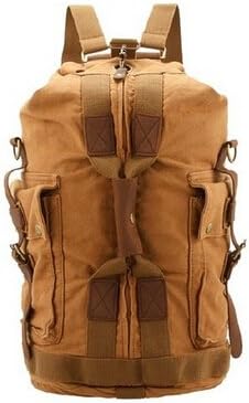 Marrywindix Outdoor Hiking Canvas Backpack, Vintage Rucksack for Travel Khaki