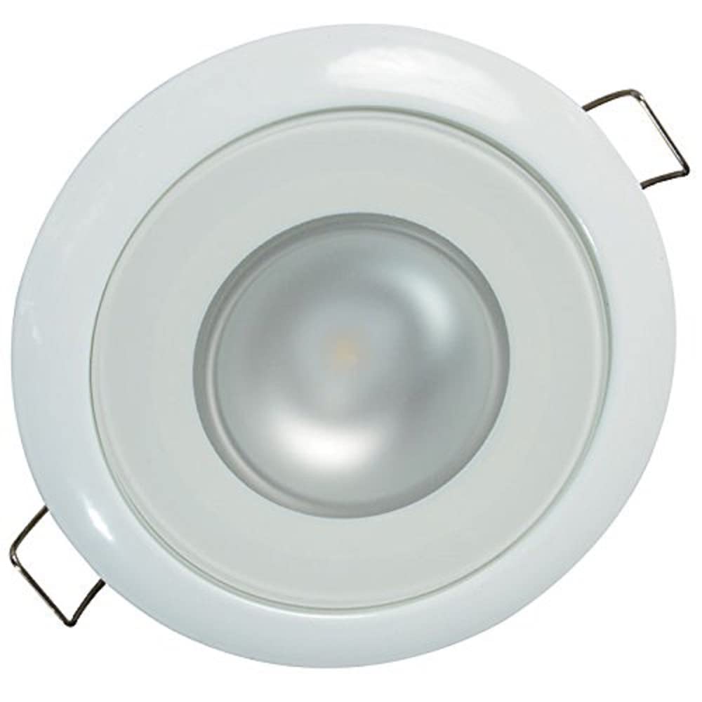 Mirage LED Flush Mount Ceiling Down Light - White - Warm White - IP67 Rated, Slim Profile, Ideal for Indoor/Outdoor, 113129, 300 Lumens