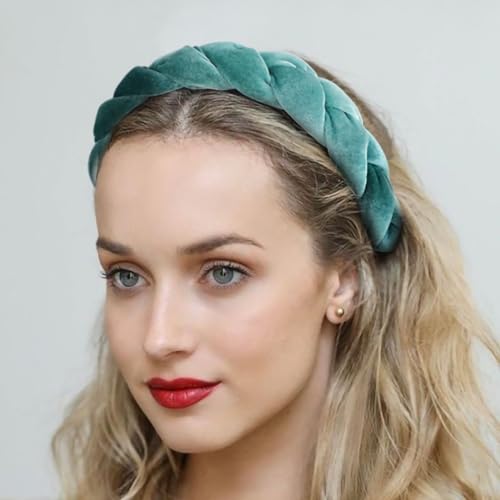 Image of DRESHOW Braided Headbands for Women Velvet Hair Hoop Elastic Criss Cross Hair Bands Accessories