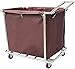 MERTNK Chariots Mobiles, Chariot de Serveurs de Chariot de Serveur de Chariot de Chariot Avec Poignée Et Roues, Cadre En Acier Inoxydable, Sac En Tissu D'Oximperméable, Capacité 200L/Brown/4 Tube
