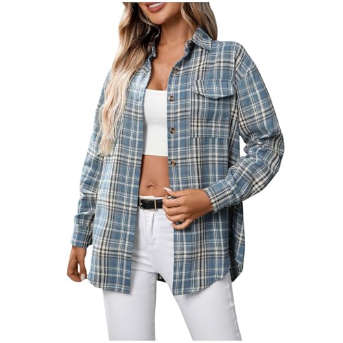 Turtle Neck Coats for Women Fall Winter Long Sleeve Plaid Jackets Shacket Coats Women 2025