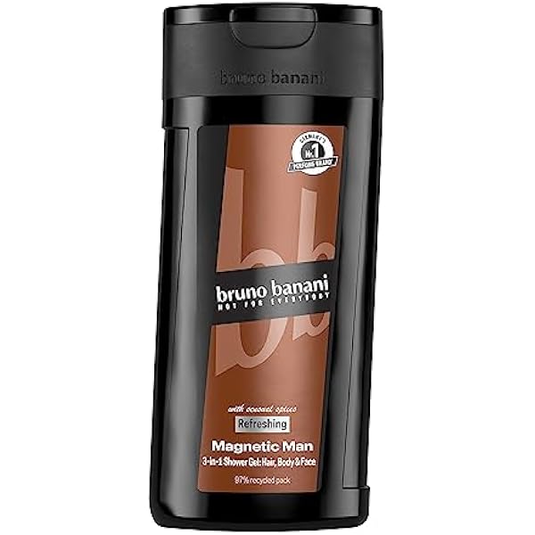 bruno banani Magnetic Man Shower Gel żel pod prysznic 3 w 1 z urzekającą nutą bursztynu, 250 ml