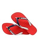 Fabricado en Brasil Havaianas Brasil Mix, Chanclas, para Unisex bebé, Rojo Rubí, 31/32 EU