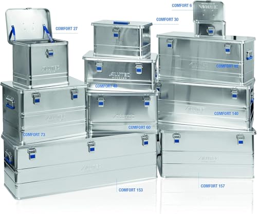 ALUTEC Aluminiumbox COMFORT 30 (Inhalt 30 l, Innenmaße (LxBxH) 400 X 300 X 248 mm, staub-/spritzwassergeschützt, Werkzeugbox, Aufbewahrungskiste, Gewicht 3,01 kg) 12030