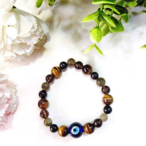 Image of Shubhanjali Crystal Elastic 8mm Stretch Customized Bracelet for Men and Women-(Standard,Multicolor)