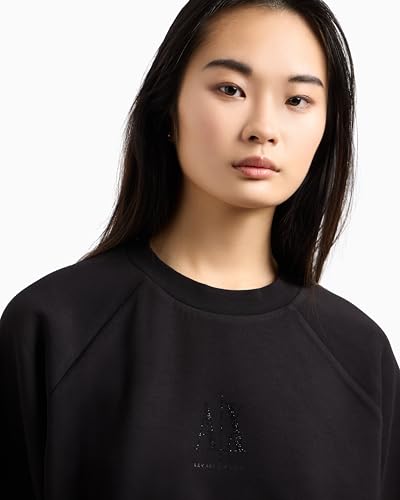 Armani Exchange Women's Icon Logo Studs Crewneck2