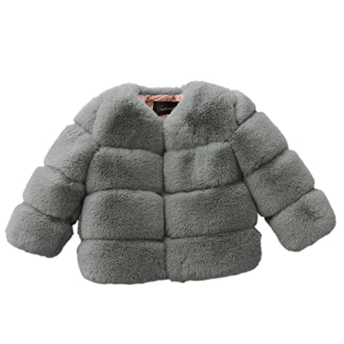 Kids Boys Girls Fleece Windbreaker Jacket Kids Hooded Faux Fur Jacket Kids Warm Full-Zip Outerwear for Autumn Winter