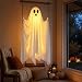 Halloween Deko Outdoor,Großer Hängender Schaukel Geist,Hanging Geist Deko,Schwingender Geist für Garten,Terrasse, Hof,Veranda,Außenbereich,Fe... (F-Fernbedienung-1.5m)