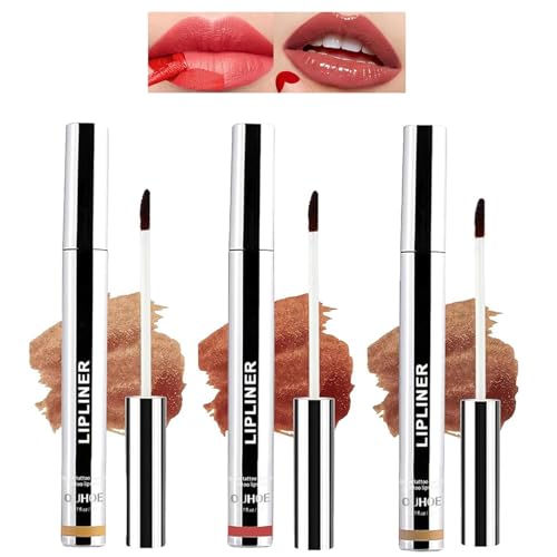 Mrettick 3PCS Lip Liner， Lip Liner Peel Off, Macchia Labbra Peel Off, Macchia Labbra Peel Off a Lunga Durata, Infuso con Acido Ialuronico e Vitamina E, Regalo Trucco per Donne