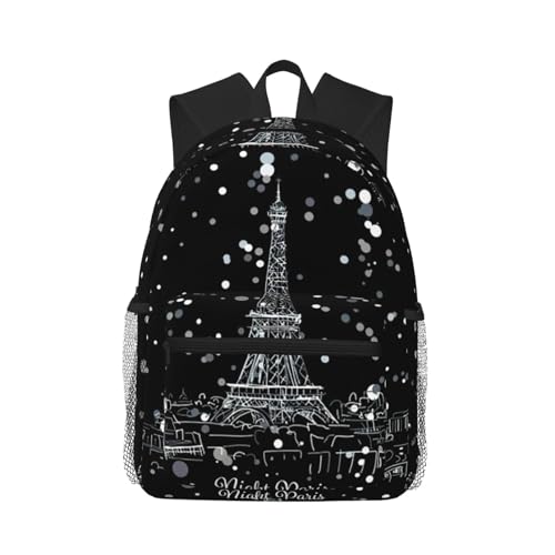 Sac à dos ordinateur portable pour les trajets professionnels et urbains motif Paris la nuit