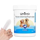UrbanX PET Ear Finger Wipes for Maltese Shih Tzu and Other Hybrid Dogs Ear Cleaner, Ear Wipes for Dogs - Remove Ear Wax, Debris - Soothes & Deodorizes, Relieves Ear - 50 Count