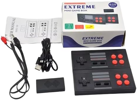 FUNVERSE® Video Games for Kids , Video Game Set for Tv Gaming 2 Player Wireless Extreme Mini Game Box , Plug and Play Wireless HD 1080p TV Retro Video Game for Kids 620 Mini Game Box