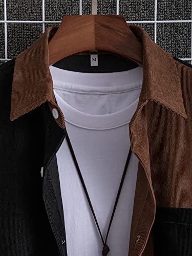 Milumia Men's Casual Button Up Shirt Pocket Short Sleeve Colorblock Blouse Tops3