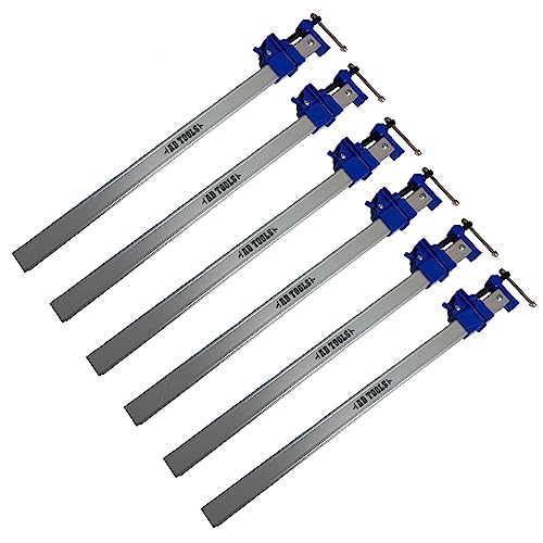 AB Tools Abrazadera de aluminio de 600 mm, 600 mm, soporte de trabajo, abrazadera deslizante, 6 unidades