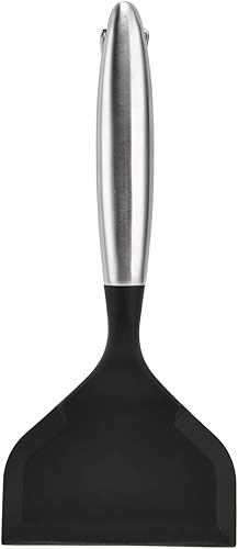 BORDSTRACT Espátula giratoria, espátula ancha de silicona sólida con mango de acero inoxidable, espátula antiadherente sin BPA resistente al calor,