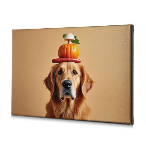Impression sur toile Golden retriever WTD Mantiburi décorative automne 40x60 cm
