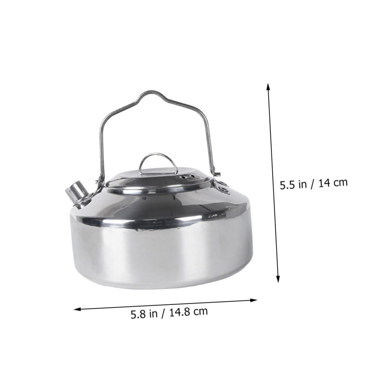 Ciieeo 1.7l Camping Tea Kettle Portable Water Kettle Stainless Steel Outdoor Cookware Easy to Move