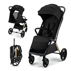 Kinderkraft LOOM Passeggino leggero fino 27kg, Chiusura con una mano, cesto sotto, capottina estensibile con tettuccio, Barra di sicurezza, fino a 4 anni o circa 22 kg, Nero