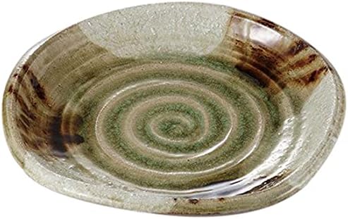 Set of 10 Thick Tea Streams, 8.5 Plates, 10.2 x 1.9 inches (26 x 4.7 cm), 4.9 oz (1,400 g), Deep Plate, Restaurant, Ryokan, Japanese Tableware, Restaurant, Commercial Use,