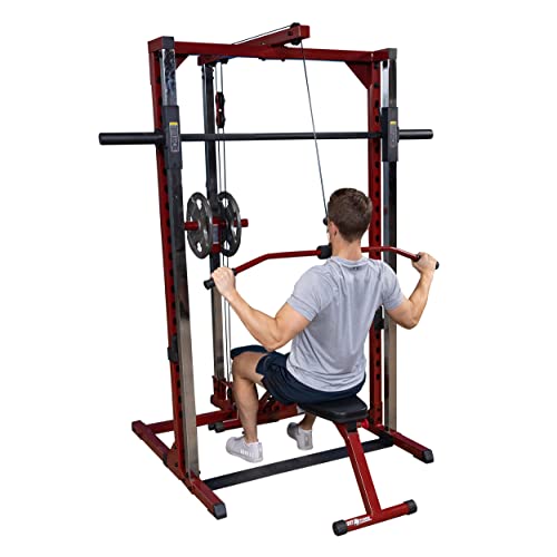 Body-Solid Best Fitness BFSM250P4 Smith Machine Package with LAT Attachment and Bench