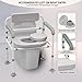 Adjustable Medical Bedside Commode Chair with Padded Backrest, Height Adjustable, Drop Arm Support
