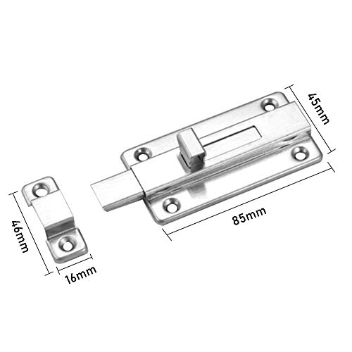 YuZhou 2Pcs Door Lock Bathroom Lock Gate Bolt Toilet Door Lock 4 Inch Small Door Bolt Snib Lock Stainless Steel Slide Lock Latch Sliding Lock Heavy Duty Door Latch Lock for Internal Doors Bedroom