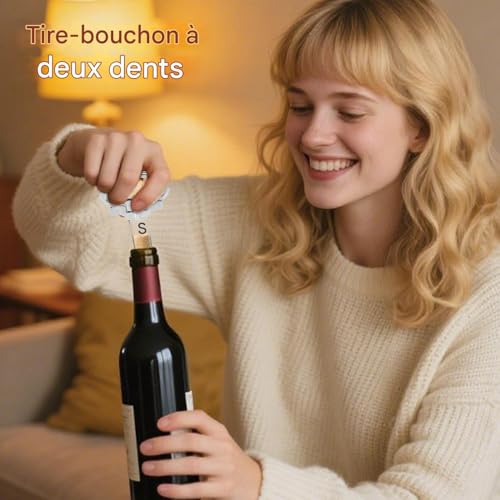 Tire-Bouchon Double Pointe Outil Manuel Extraction Bouchon Sommelier - 3