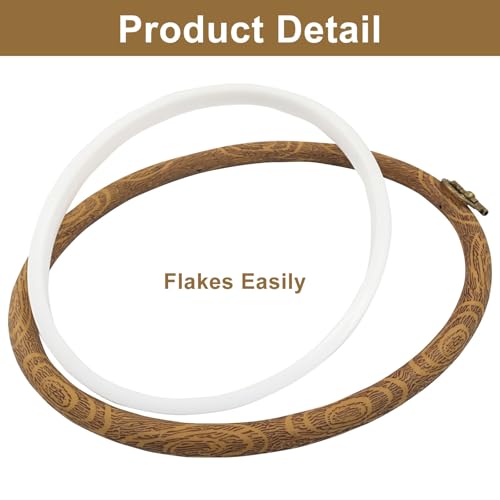 Image of Marvexi 5Pcs Oval Embroidery Hoops 5.3 inchx6.9 inch Vintage Cute Faux Wood