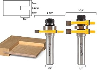 Yonico 15231 1/4-Inch Plywood 2 Bit Plywood Tongue and Groove Router Bit Set