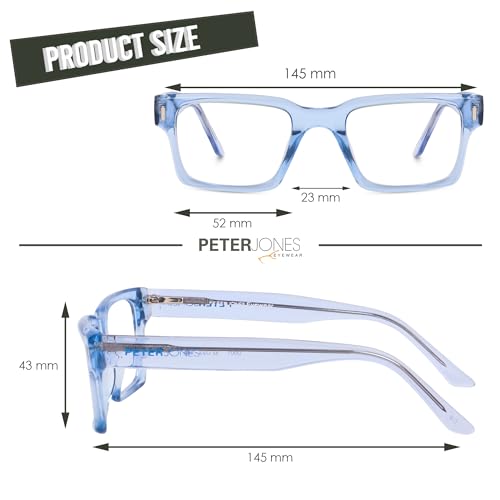 Image of Peter Jones Acetate Unisex Large Broad Style Premium Spectacle Frame with Spring Hinges (U001)